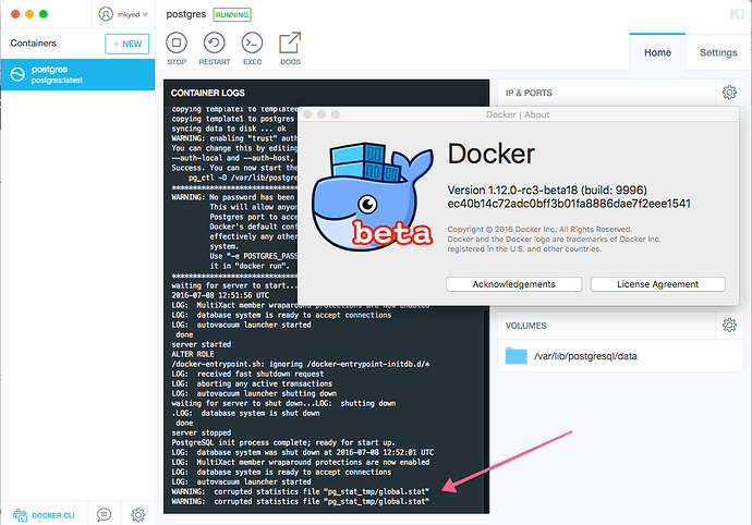 docker for mac 1.12.0